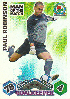 Paul Robinson Blackburn Rovers 2009/10 Topps Match Attax Man of the Match #372